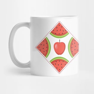 Apple Watermelon Badge Mug